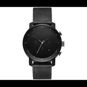 MVMT Black Leather Watch